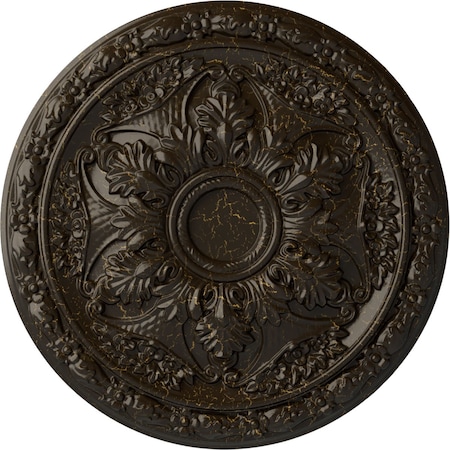 Ekena Millwork Baile Ceiling Medallion (Fits Canopies up to 3 1/4"), 20"OD x 1 5/8"P, Stone Hearth Crackle CM20BLSHC
